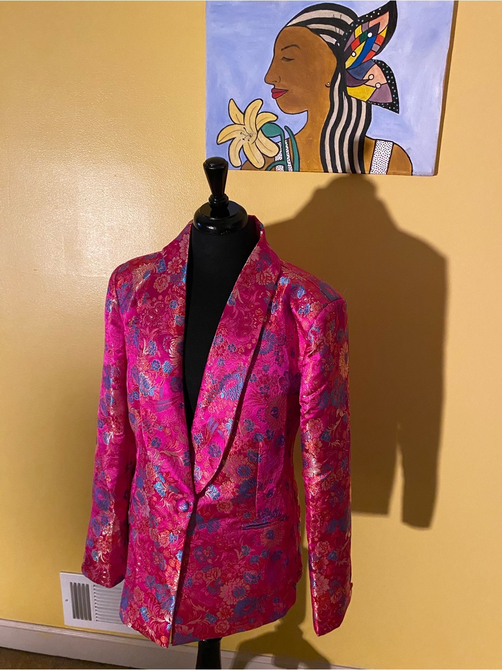 Nova Luxe, Pink, Floral Brocade Blazer